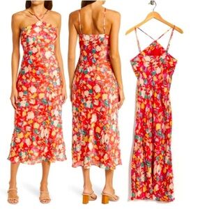 BCBGeneration Red and Pink Floral Dress
